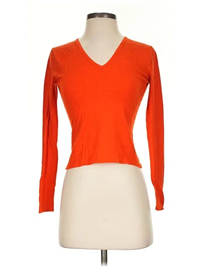 Pre-owned Doncaster Collection 3/4 Sleeve T-shirt In Orange