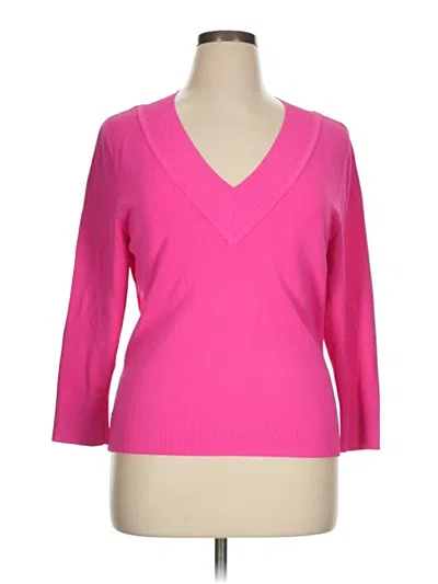 Pre-owned Doncaster Collection 3/4 Sleeve T-shirt In Pink