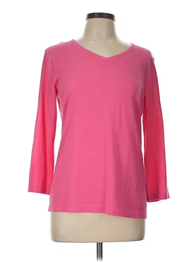 Pre-owned Doncaster Collection 3/4 Sleeve T-shirt In Pink