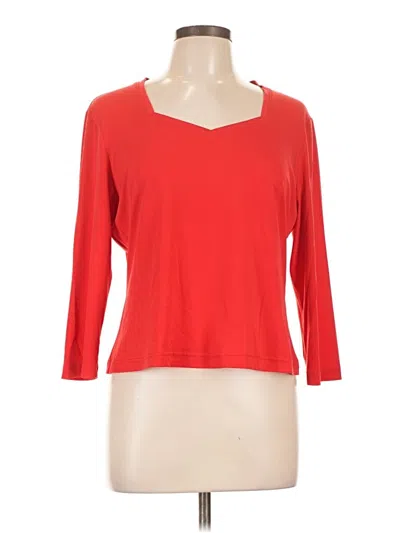 Pre-owned Doncaster Collection 3/4 Sleeve T-shirt In Red