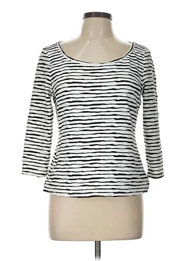 Pre-owned Doncaster Collection 3/4 Sleeve T-shirt In White