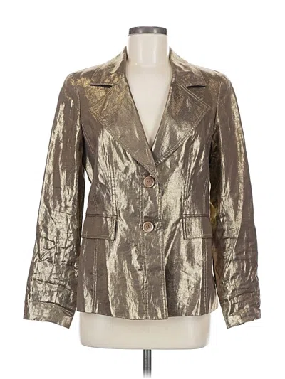 Pre-owned Doncaster Collection Blazer Jacket In Gold