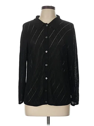 Pre-owned Doncaster Collection Cardigan Sweater In Black