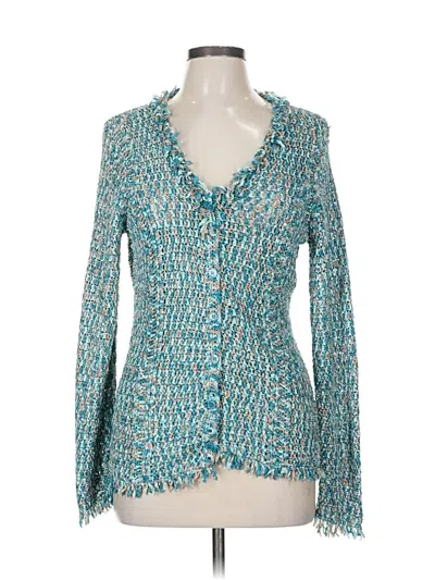 Pre-owned Doncaster Collection Cardigan Sweater In Blue
