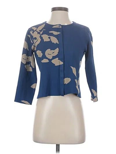 Pre-owned Doncaster Collection Cardigan Sweater In Blue