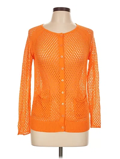 Pre-owned Doncaster Collection Cardigan Sweater In Orange
