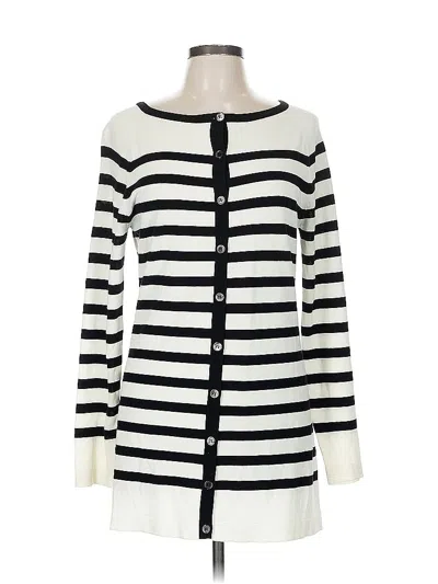 Pre-owned Doncaster Collection Cardigan Sweater In White