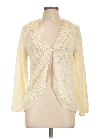 Pre-owned Doncaster Collection Cardigan Sweater In White