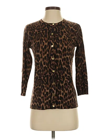 Pre-owned Doncaster Collection Cashmere Cardigan Sweater In Brown