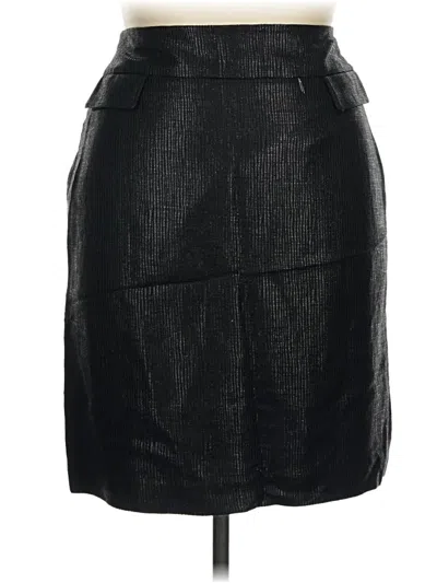 Pre-owned Doncaster Collection Faux Leather Skirt In Black