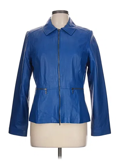 Pre-owned Doncaster Collection Leather Jacket In Blue