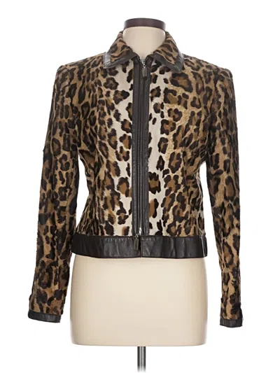 Pre-owned Doncaster Collection Leather Jacket In Brown