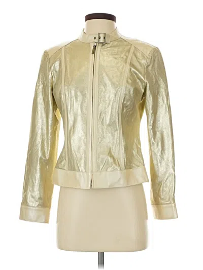 Pre-owned Doncaster Collection Leather Jacket In Gold