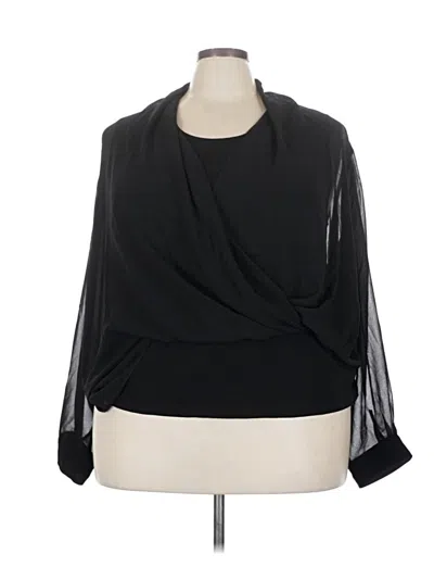 Pre-owned Doncaster Collection Long Sleeve Blouse In Black
