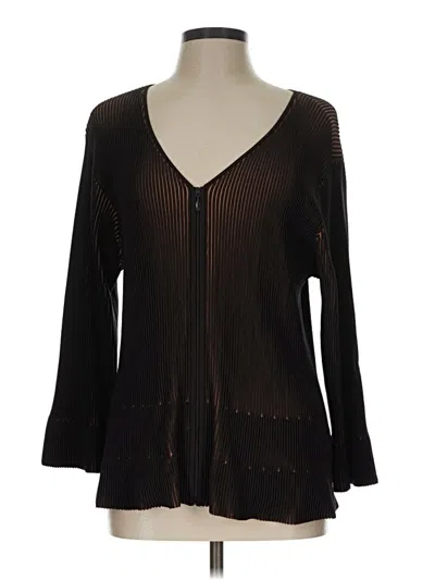 Pre-owned Doncaster Collection Long Sleeve Blouse In Black