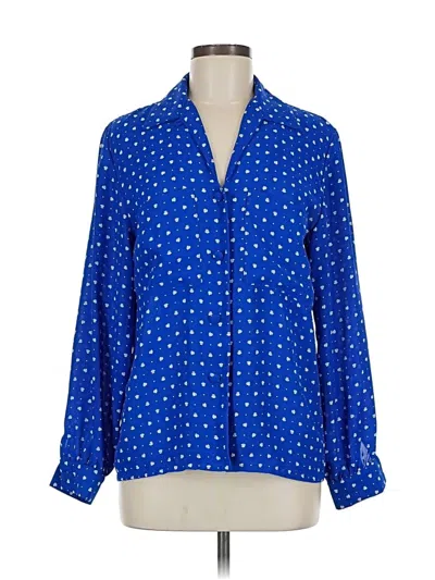 Pre-owned Doncaster Collection Long Sleeve Blouse In Blue