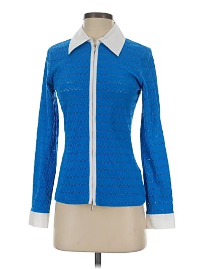 Pre-owned Doncaster Collection Long Sleeve Blouse In Blue
