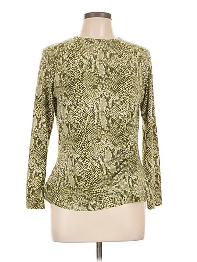 Pre-owned Doncaster Collection Long Sleeve Blouse In Green