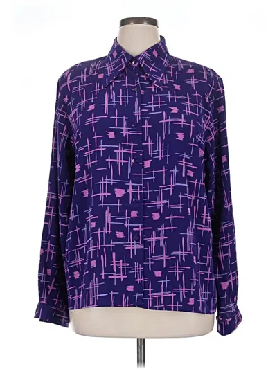 Pre-owned Doncaster Collection Long Sleeve Blouse In Purple