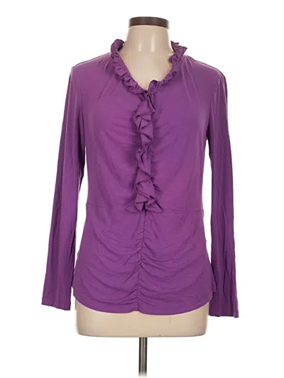 Pre-owned Doncaster Collection Long Sleeve Blouse In Purple