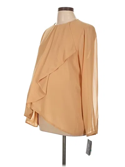 Pre-owned Doncaster Collection Long Sleeve Blouse In Tan