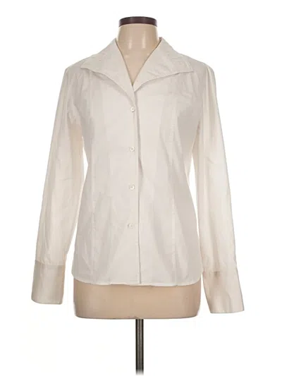 Pre-owned Doncaster Collection Long Sleeve Blouse In White