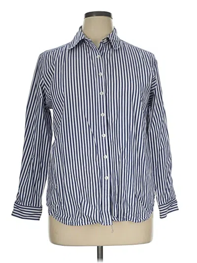 Pre-owned Doncaster Collection Long Sleeve Button Down Shirt In Blue