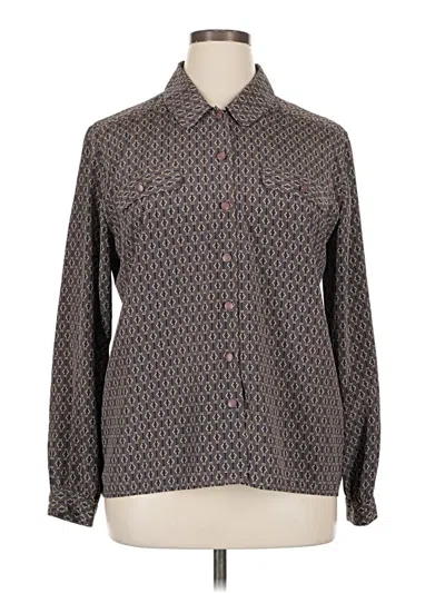 Pre-owned Doncaster Collection Long Sleeve Button Down Shirt In Brown