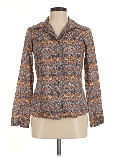 Pre-owned Doncaster Collection Long Sleeve Button Down Shirt In Brown