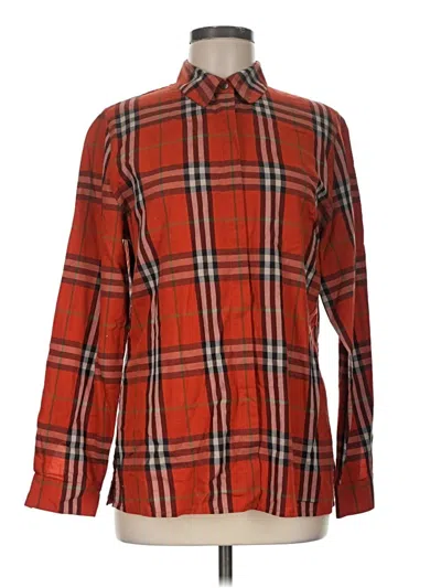 Pre-owned Doncaster Collection Long Sleeve Button Down Shirt In Red