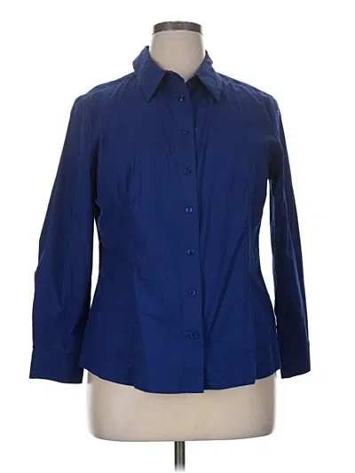 Pre-owned Doncaster Collection Long Sleeve Polo Shirt In Blue