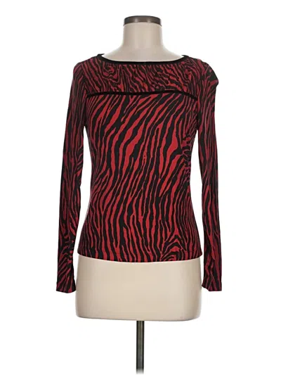 Pre-owned Doncaster Collection Long Sleeve Top Red Boatneck Tops
