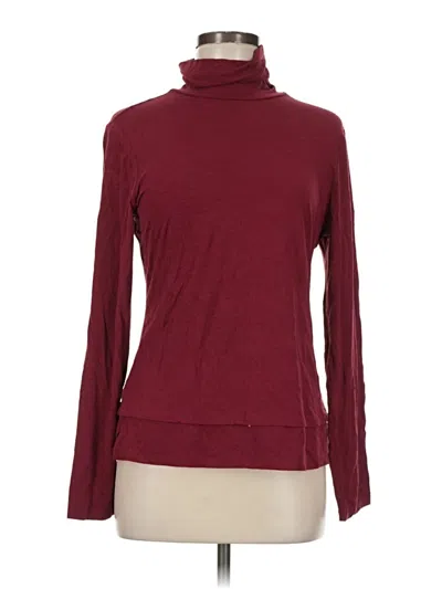 Pre-owned Doncaster Collection Long Sleeve Turtleneck In Burgundy