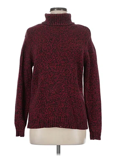 Pre-owned Doncaster Collection Long Sleeve Turtleneck In Burgundy