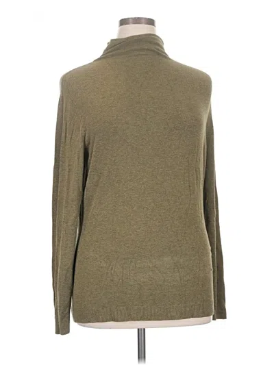 Pre-owned Doncaster Collection Long Sleeve Turtleneck In Green