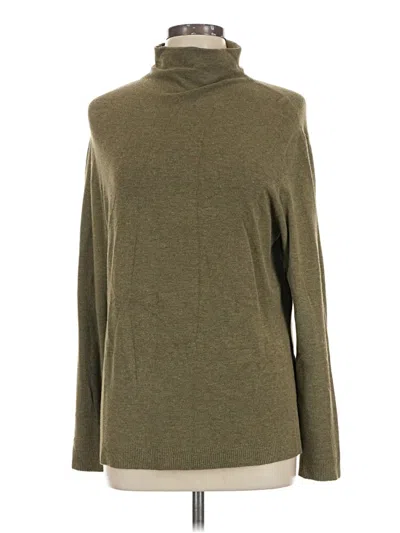 Pre-owned Doncaster Collection Long Sleeve Turtleneck In Green
