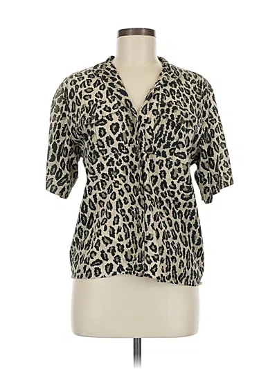 Pre-owned Doncaster Collection Short Sleeve Blouse In Brown