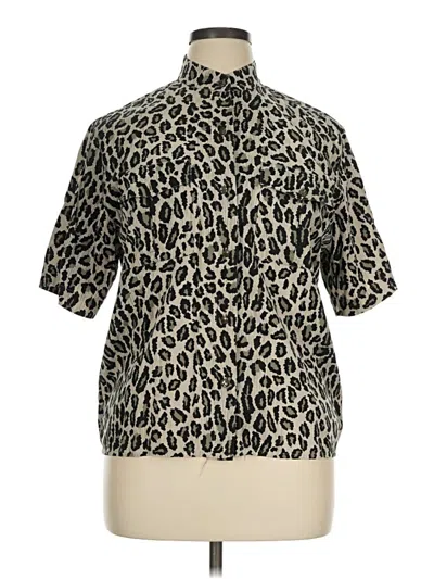 Pre-owned Doncaster Collection Short Sleeve Blouse In Brown