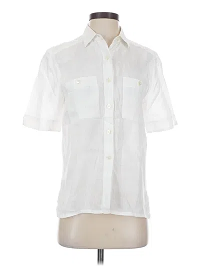 Pre-owned Doncaster Collection Short Sleeve Button Down Shirt In White