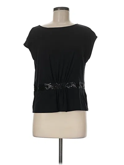 Pre-owned Doncaster Collection Short Sleeve Top Black Cowl Neck Tops