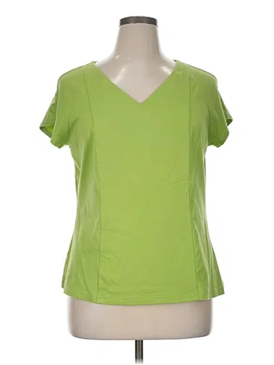 Pre-owned Doncaster Collection Short Sleeve Top Green V Neck Tops
