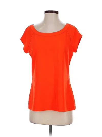Pre-owned Doncaster Collection Short Sleeve Top Orange Scoop Neck Tops