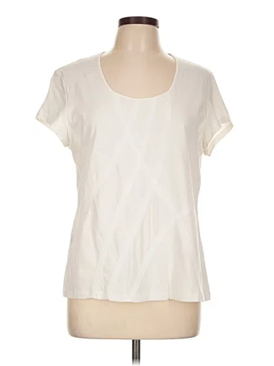 Pre-owned Doncaster Collection Short Sleeve T-shirt In Ivory