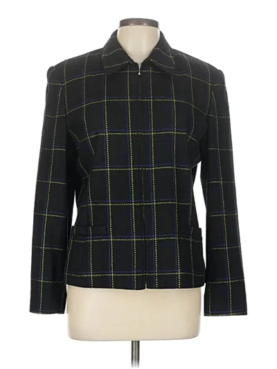 Pre-owned Doncaster Collection Silk Blazer Jacket In Black