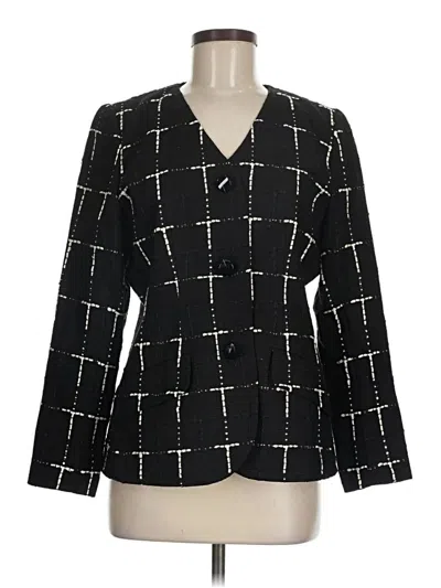 Pre-owned Doncaster Collection Silk Blazer Jacket In Black