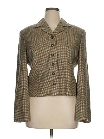 Pre-owned Doncaster Collection Silk Blazer Jacket In Brown