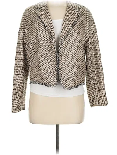 Pre-owned Doncaster Collection Silk Blazer Jacket In Gold