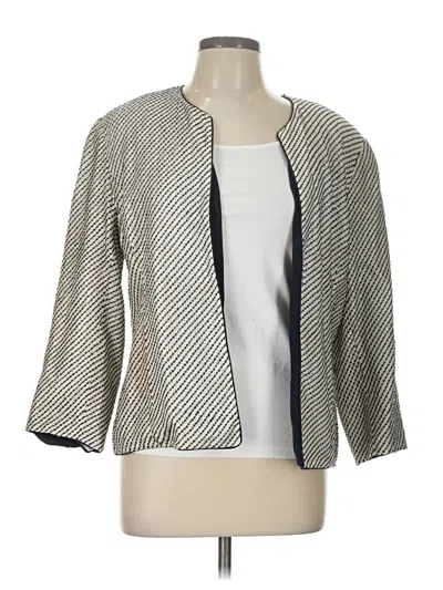 Pre-owned Doncaster Collection Silk Blazer Jacket In Gray