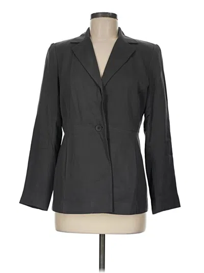 Pre-owned Doncaster Collection Silk Blazer Jacket In Gray