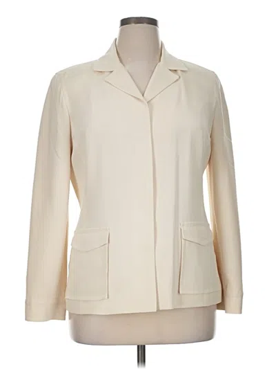 Pre-owned Doncaster Collection Silk Blazer Jacket In Ivory